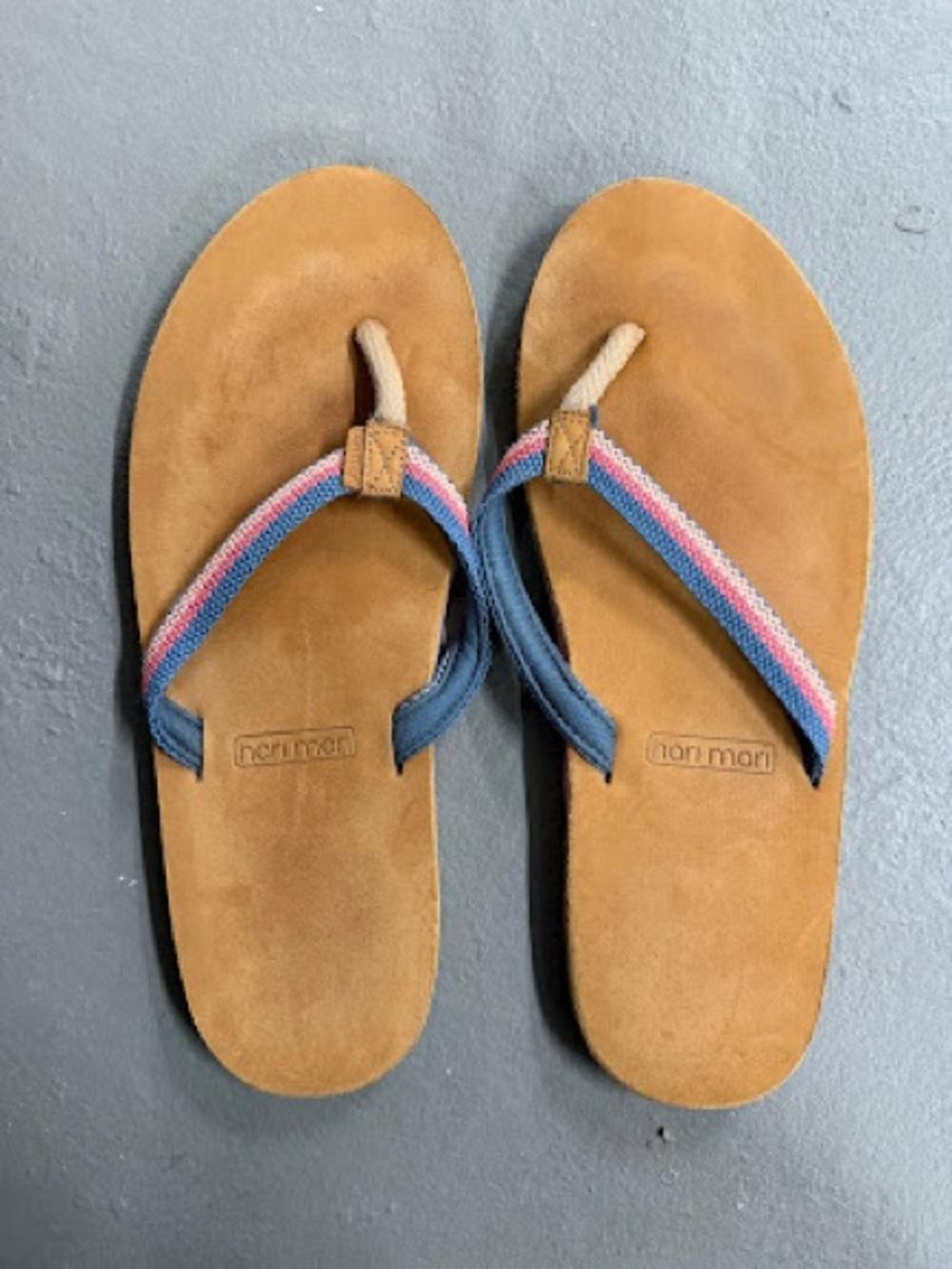 Hair Mari Women's Flip Flops with Blue & Pink Straps